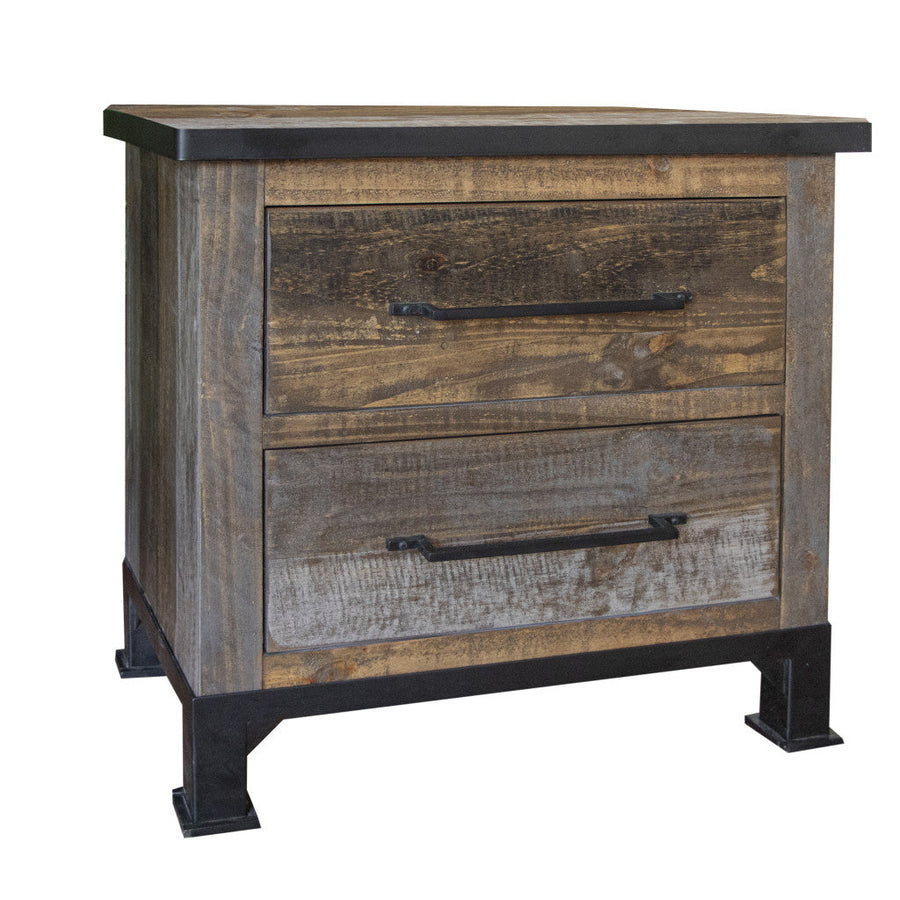 27" Gray Two Drawer Nightstand Image 1