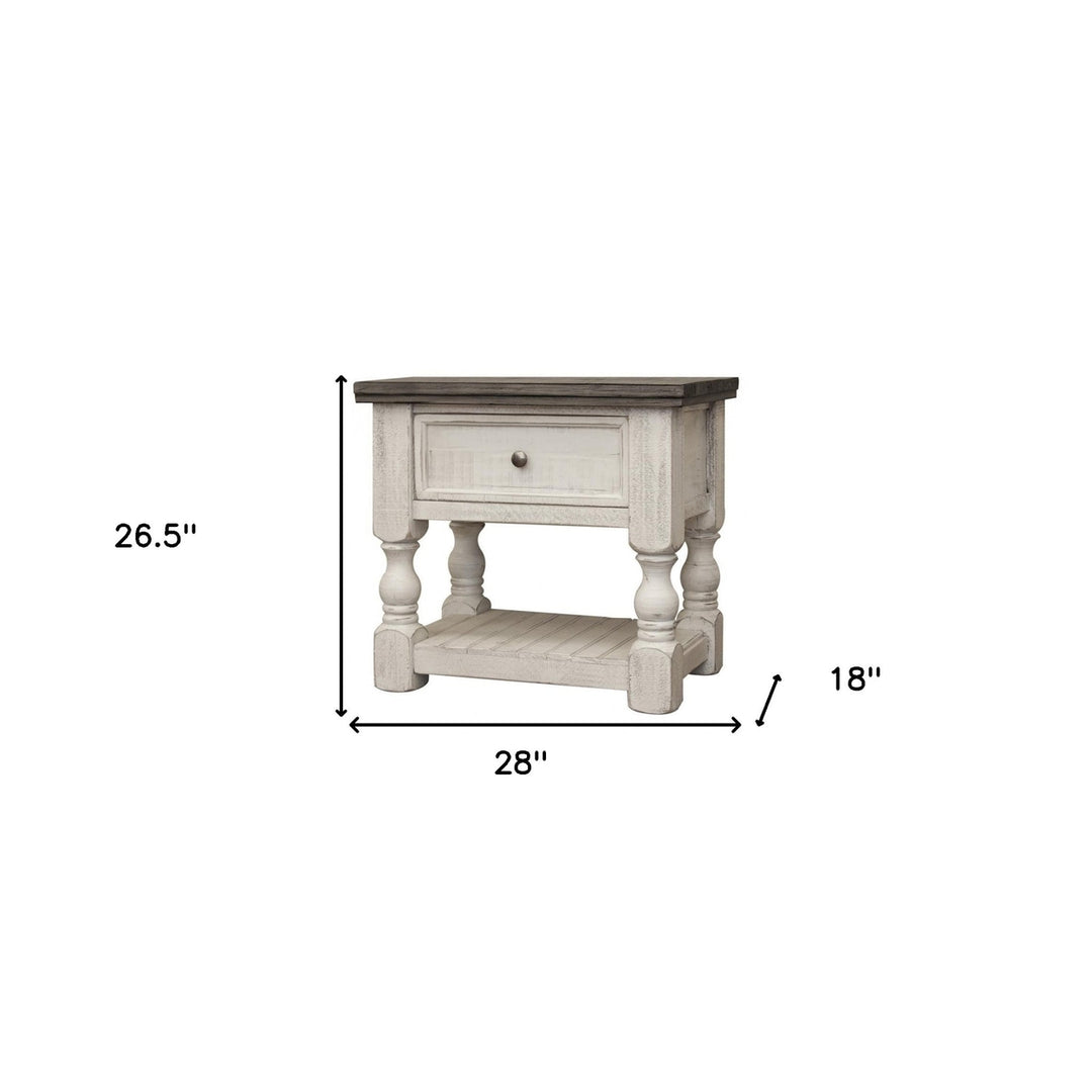 27" Ivory One Drawer Nightstand Image 5