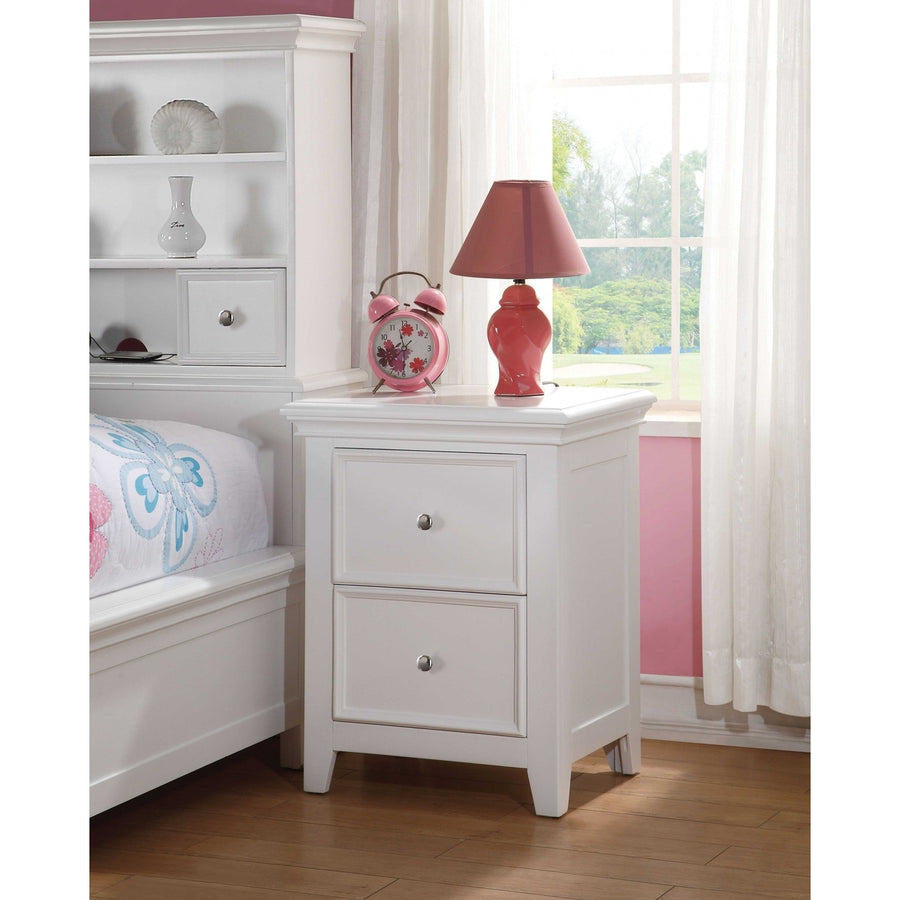 27" White Two Drawers Nightstand Image 1