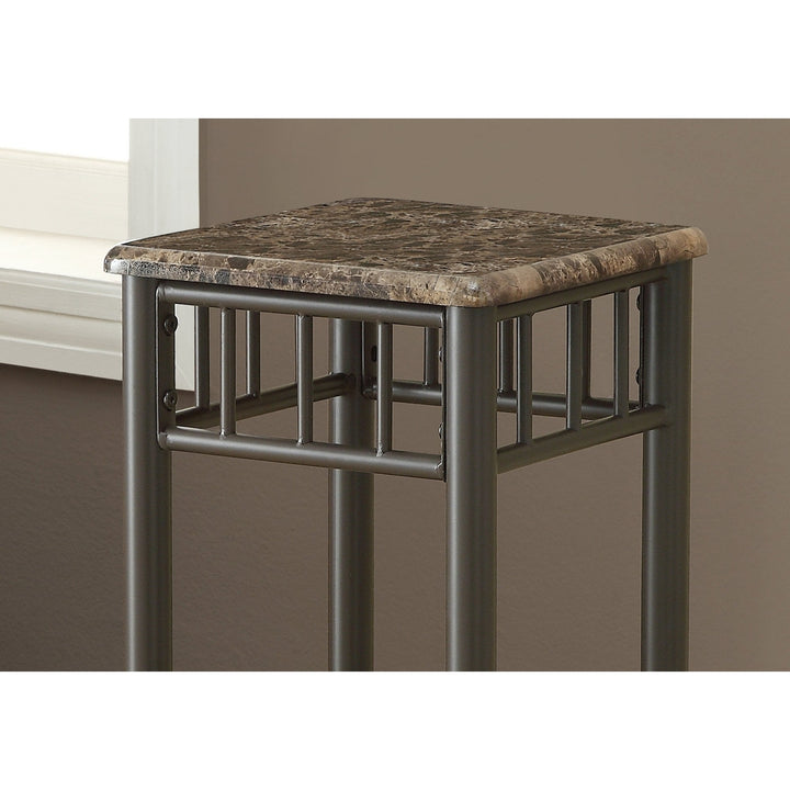 28" Black And Brown Square End Table With Shelf Image 2