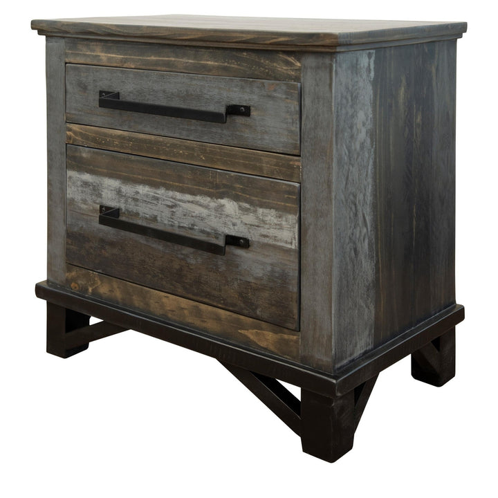 27" Brown Two Drawer Nightstand Image 1