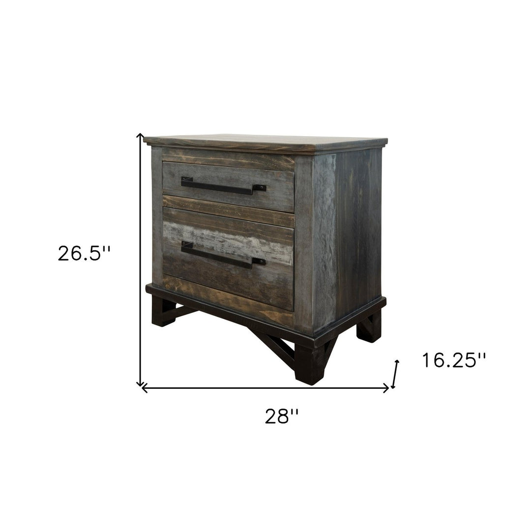 27" Brown Two Drawer Nightstand Image 5