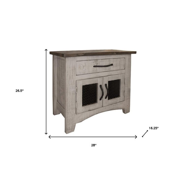 27" Gray One Drawer Nightstand Image 3