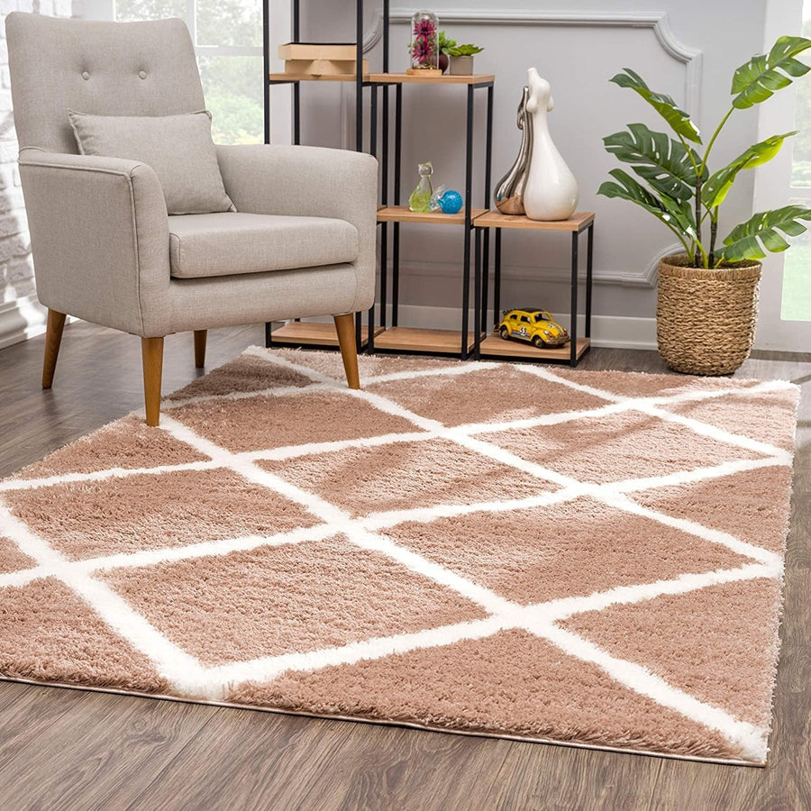 3 X 5 Beige Geometric Area Rug Image 1