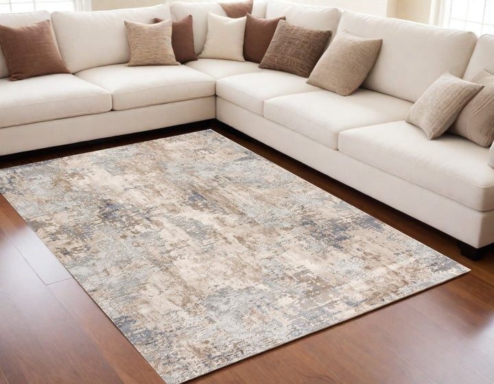 3 X 5 Beige Abstract Dhurrie Area Rug Image 4