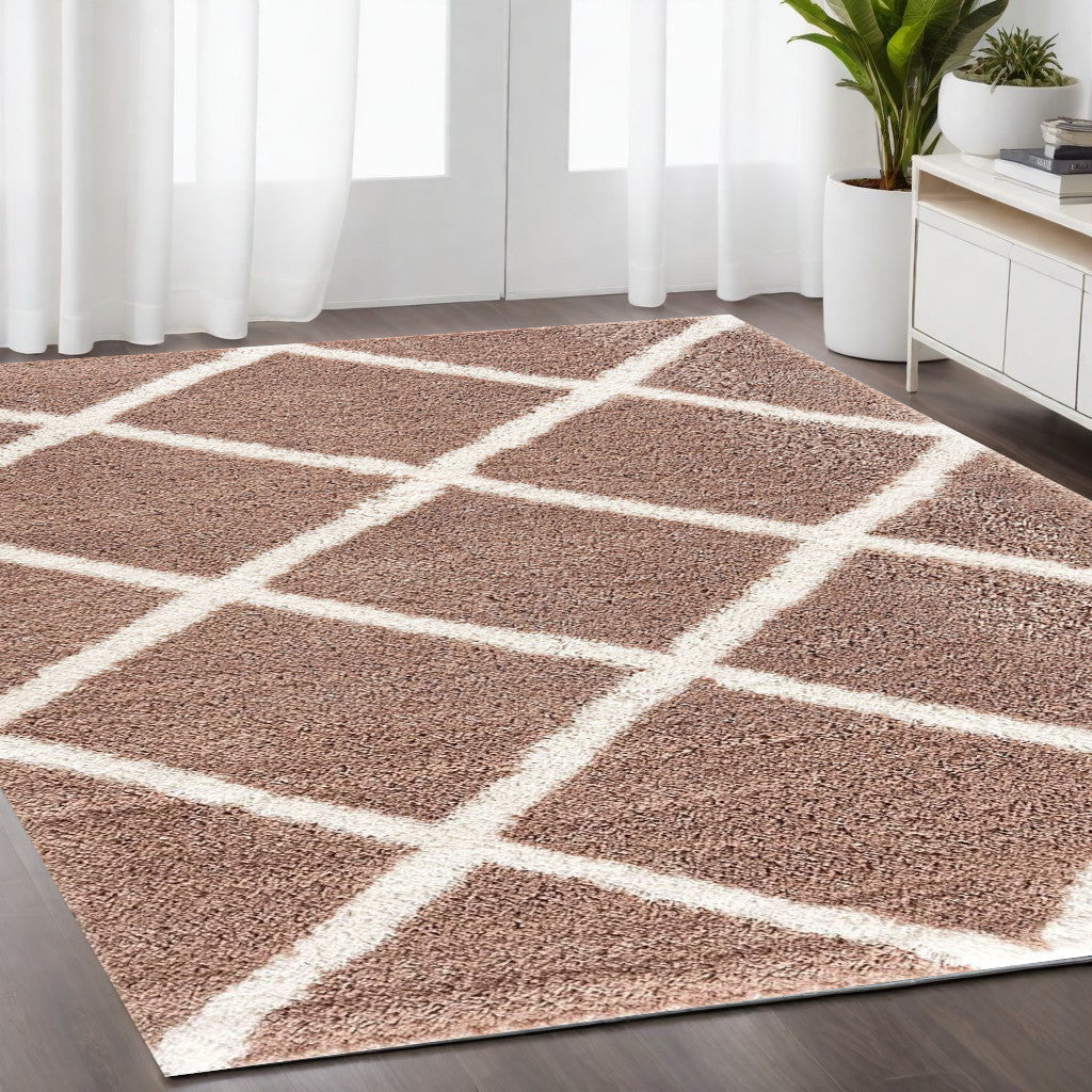 3 X 5 Beige Geometric Area Rug Image 4