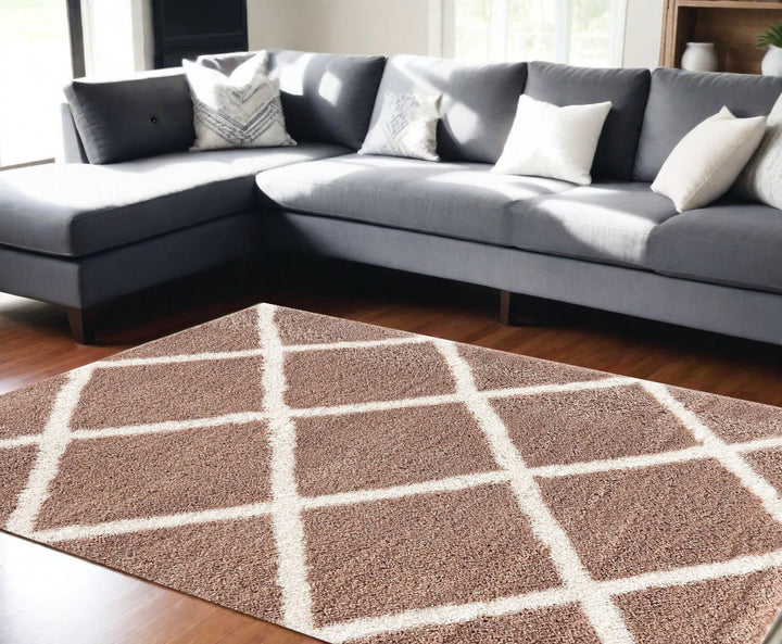 3 X 5 Beige Geometric Area Rug Image 5