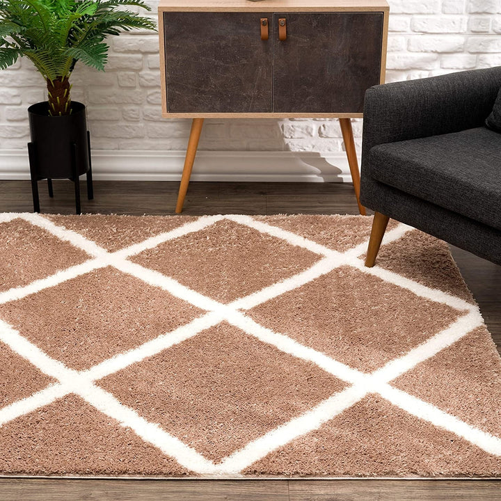 3 X 5 Beige Geometric Area Rug Image 8