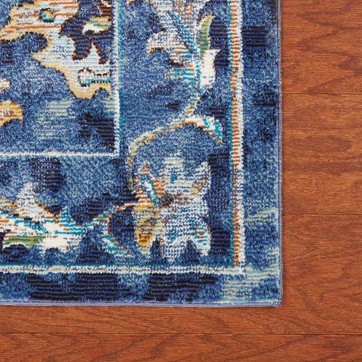 5 x 8 Blue Aqua and Gold Floral Area Rug Image 11