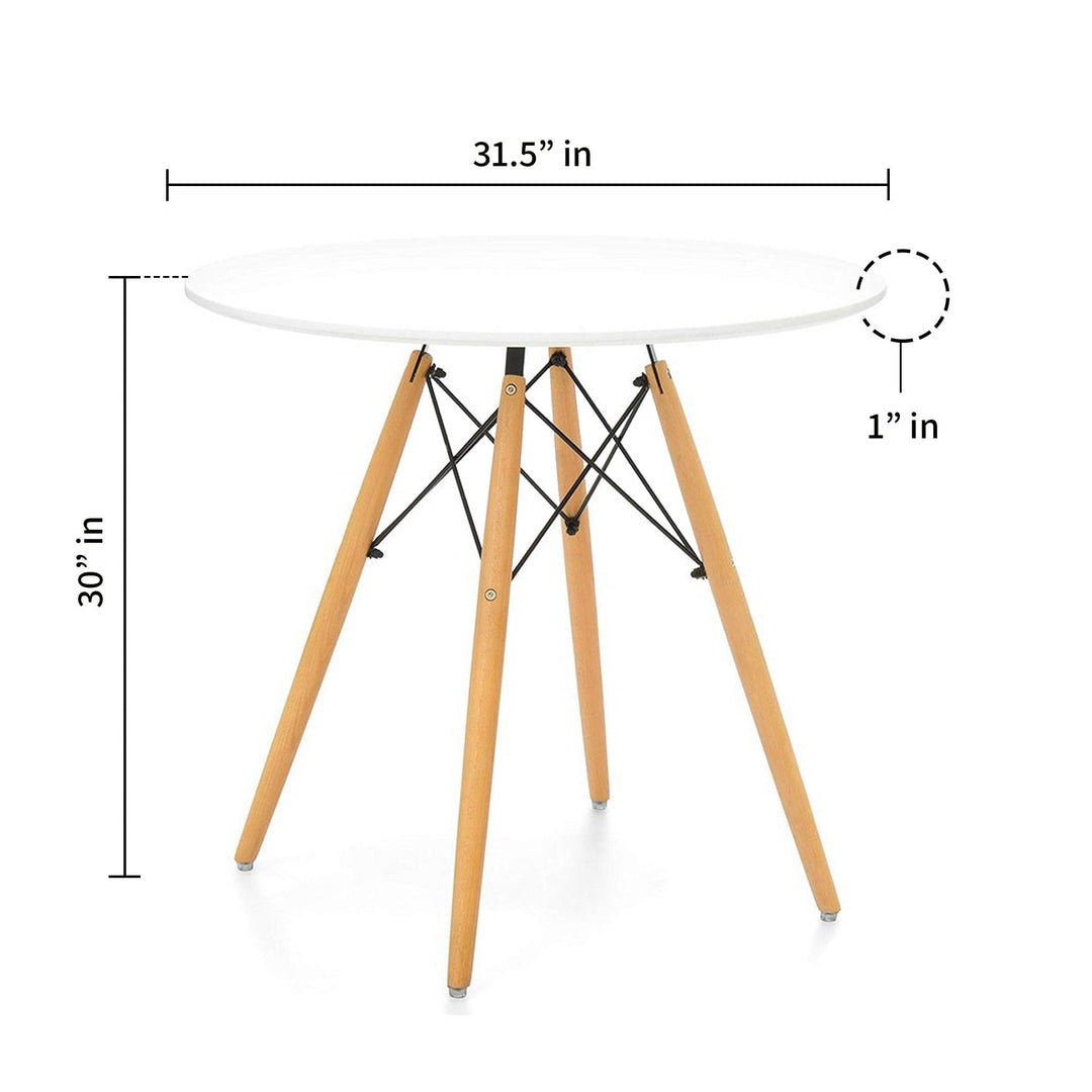 30" White And Natural Manufactured Wood And Solid Wood Dining Image 4