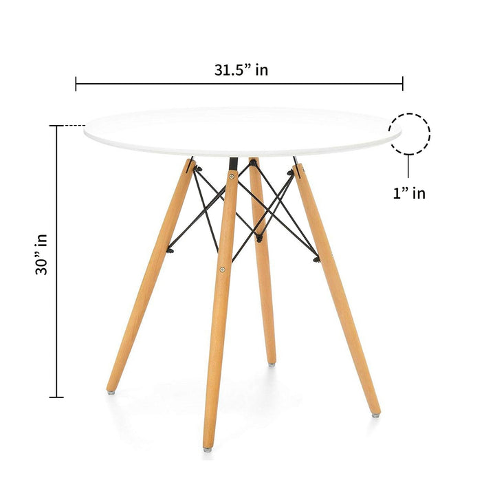 30" White And Natural Manufactured Wood And Solid Wood Dining Image 4