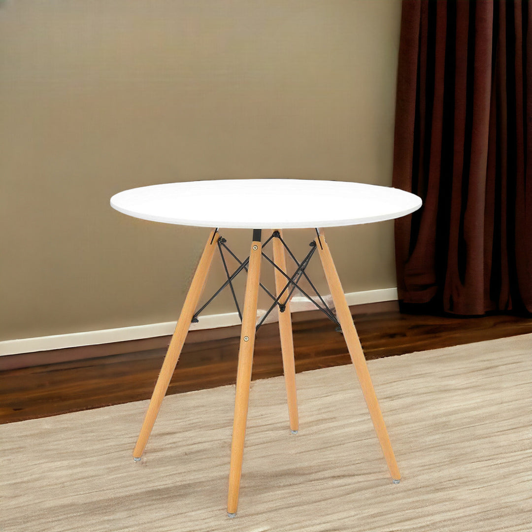 30" White And Natural Manufactured Wood And Solid Wood Dining Image 5