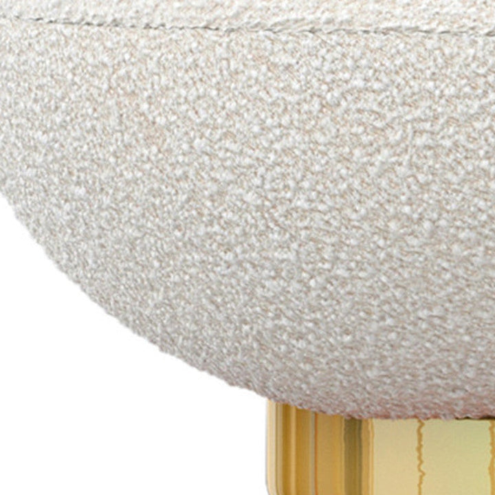 30" White And Gold Boucle Accent Chair Image 8