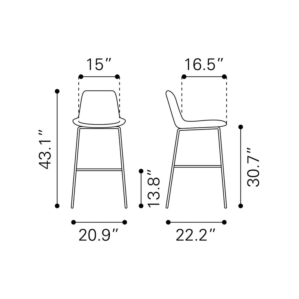 31 " Gray And Black Steel Low Back Bar Height Bar Chair Image 2