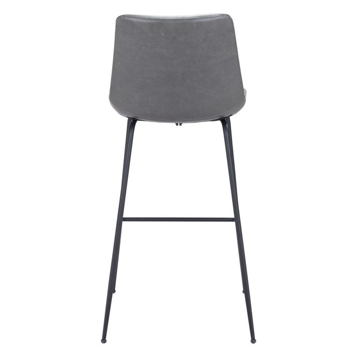 31 " Gray And Black Steel Low Back Bar Height Bar Chair Image 6