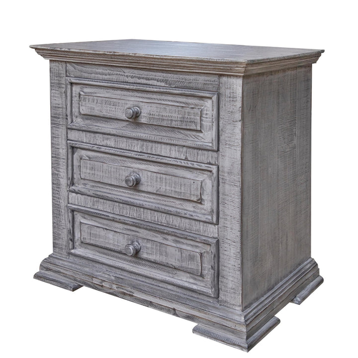 32" Gray Three Drawer Nightstand Image 1