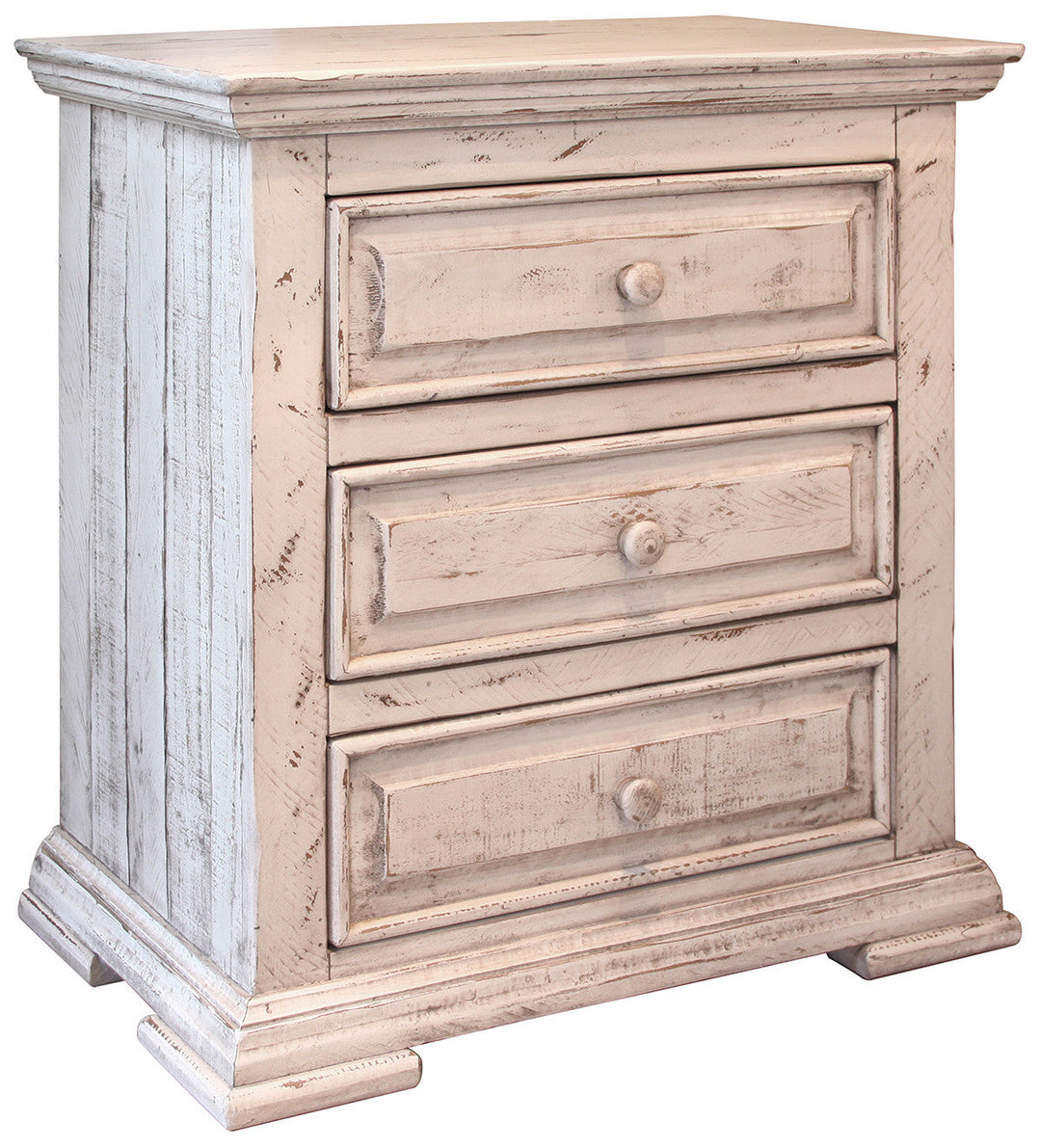 32" White Three Drawer Nightstand Image 1