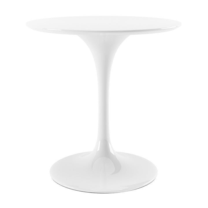 32" White Fiberglass And Metal Dining Image 1