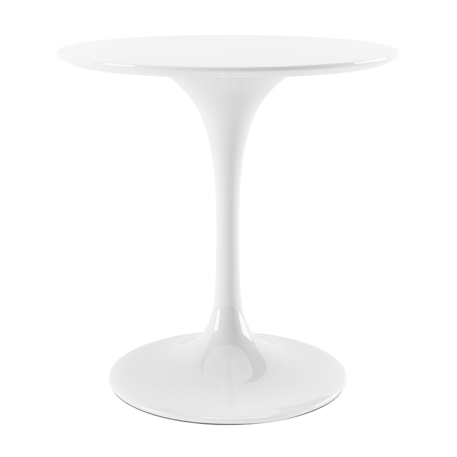 32" White Fiberglass And Metal Dining Image 1