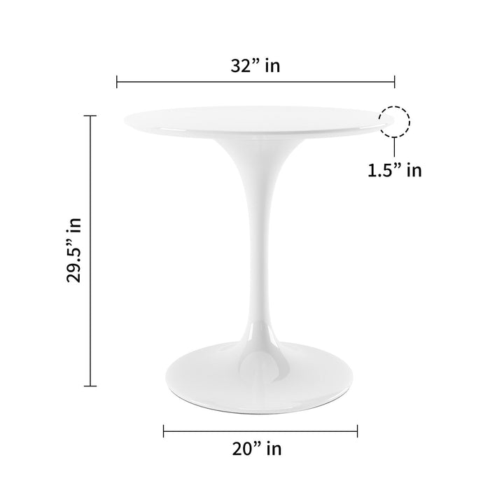 32" White Fiberglass And Metal Dining Image 5