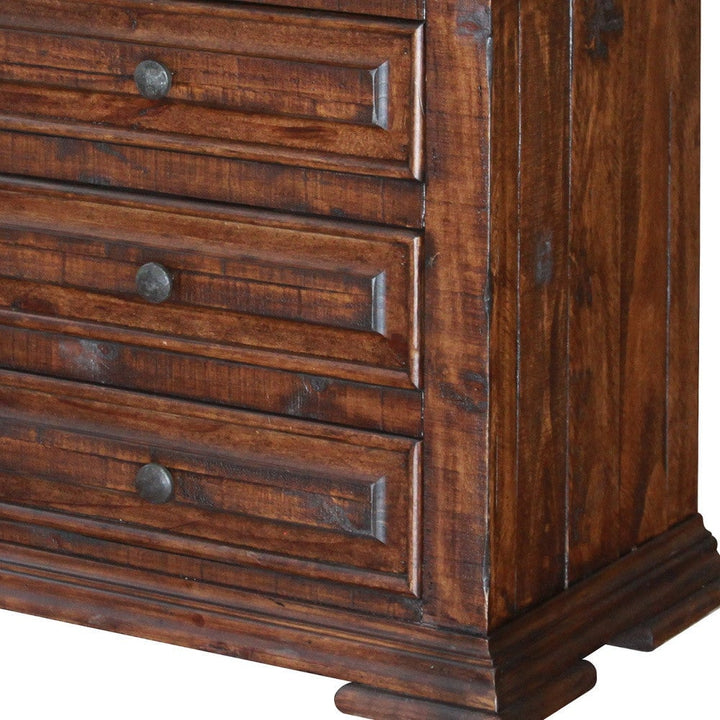 32" Brown Three Drawer Nightstand Image 4