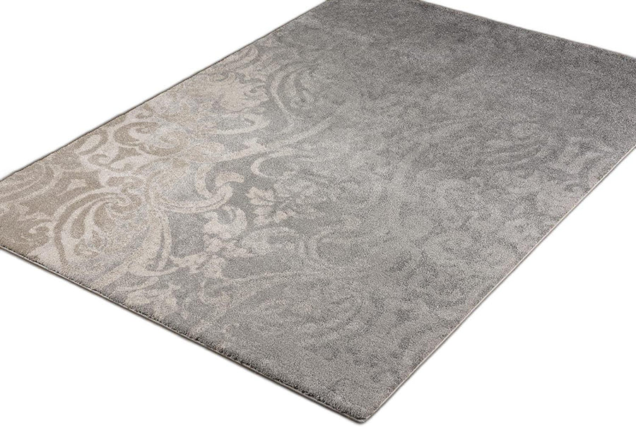 4 X 6 Grey Damask Power Loom Stain Resistant Area Rug Image 1