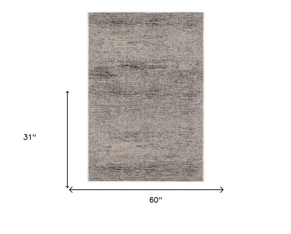 3 X 5 Blue And Gray Distressed Area Rug Image 2