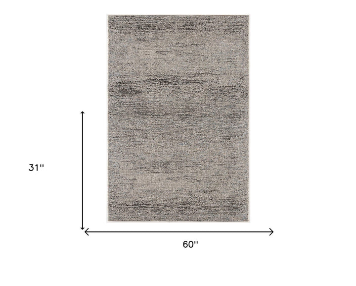 3 X 5 Blue And Gray Distressed Area Rug Image 1