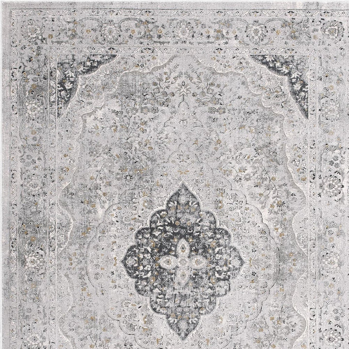 4 X 6 Grey Oriental Area Rug Image 9