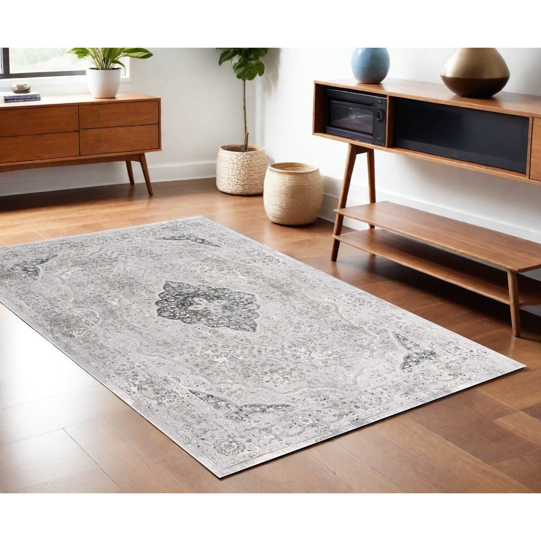 4 X 6 Grey Oriental Area Rug Image 10