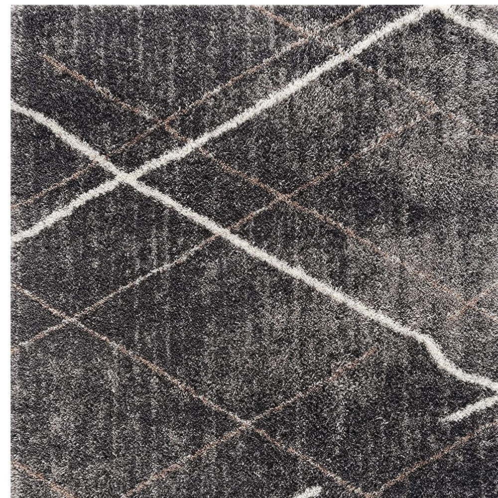 3 X 5 Gray Modern Distressed Lines Area Rug Image 2