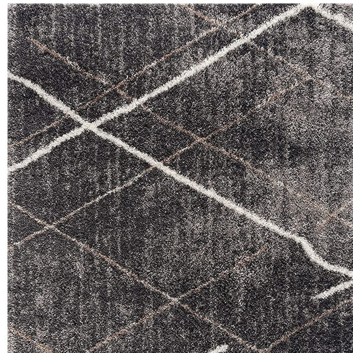 3 X 5 Gray Modern Distressed Lines Area Rug Image 1