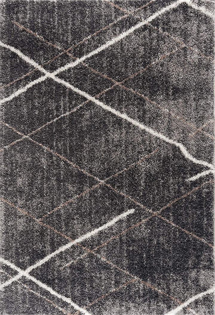 3 X 5 Gray Modern Distressed Lines Area Rug Image 5