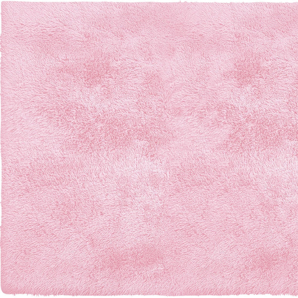 4 X 5 Pink Shag Power Loom Area Rug Image 1