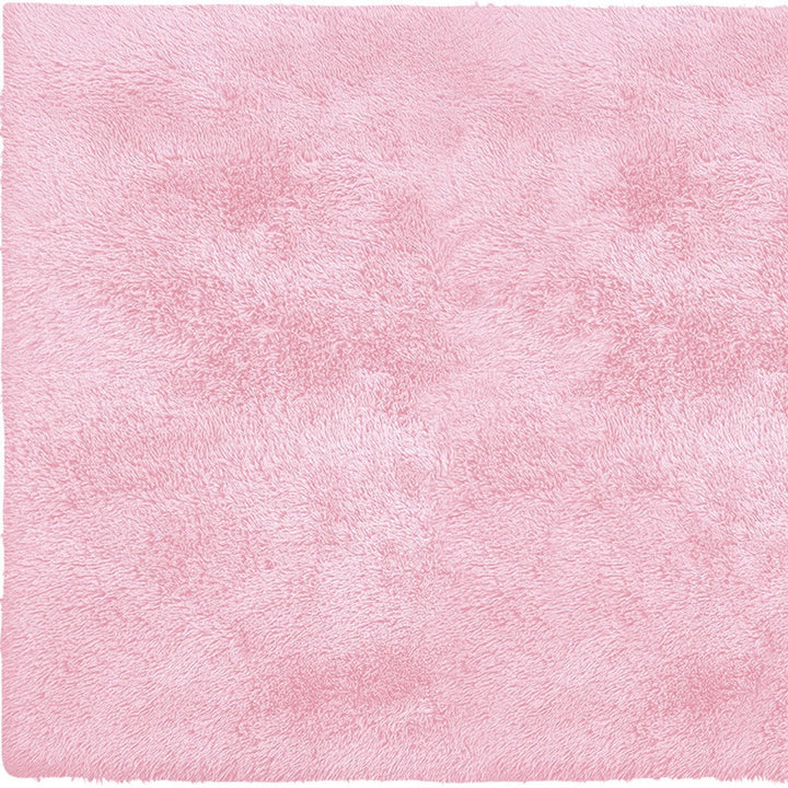 4 X 5 Pink Shag Power Loom Area Rug Image 1