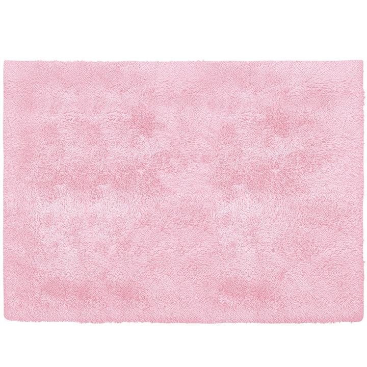 4 X 5 Pink Shag Power Loom Area Rug Image 1