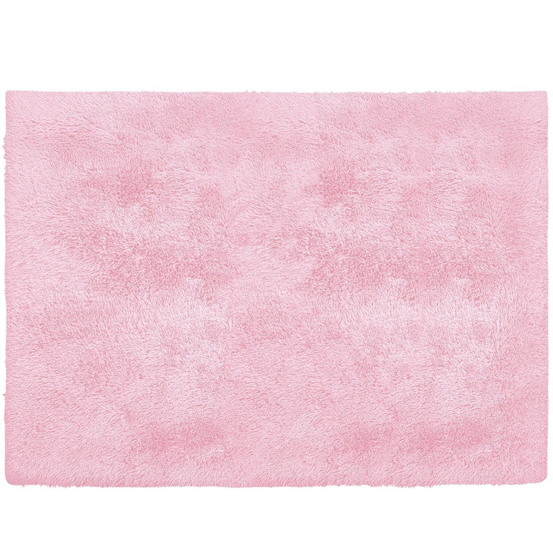 4 X 5 Pink Shag Power Loom Area Rug Image 10