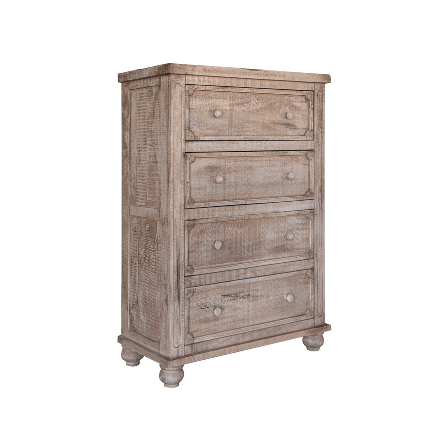 37" Natural Solid Wood Four Drawer Chest Image 1