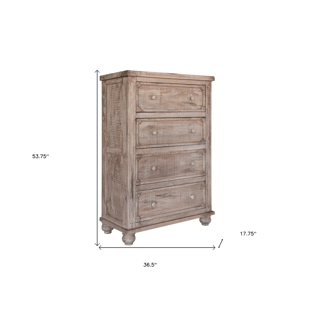 37" Natural Solid Wood Four Drawer Chest Image 4