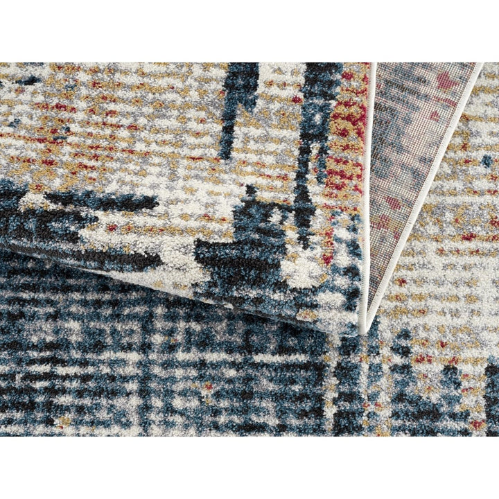 4 X 6 Blue And Ivory Abstract Area Rug Image 8