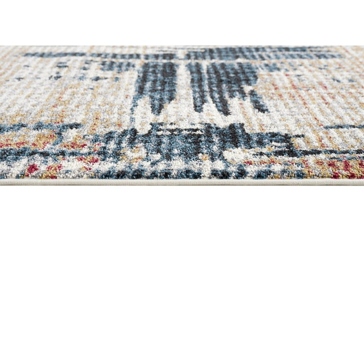 4 X 6 Blue And Ivory Abstract Area Rug Image 9