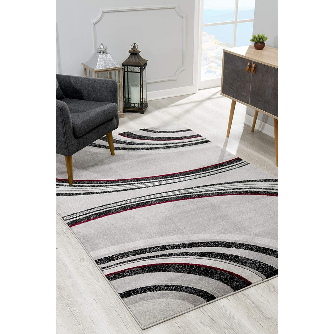 4 X 6 Gray Abstract Power Loom Area Rug Image 11