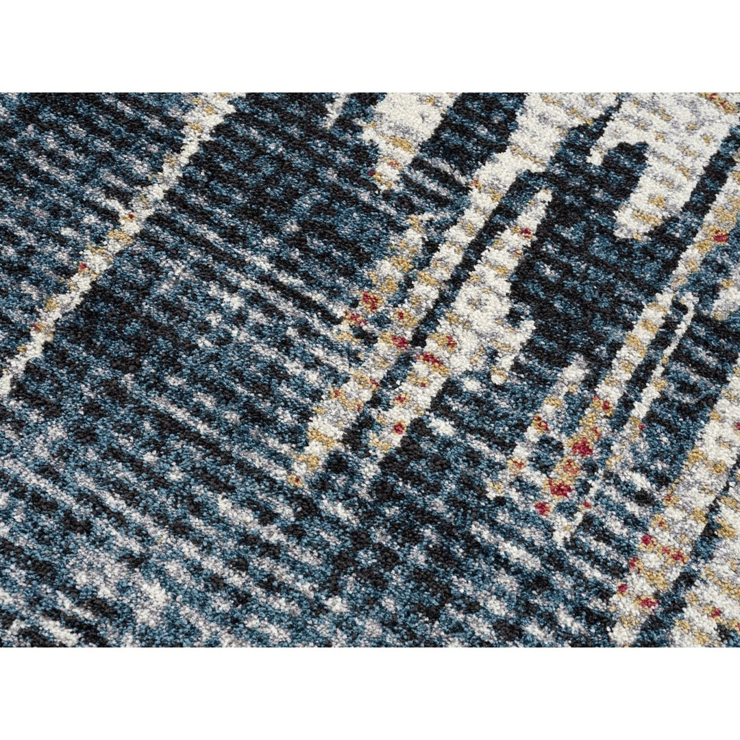 4 X 6 Blue And Ivory Abstract Area Rug Image 10