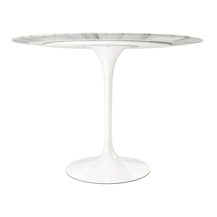 40" White Marble And Metal Dining Image 2