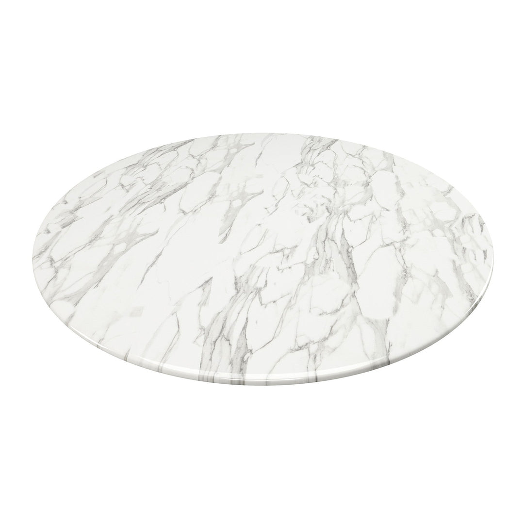 40" White Marble And Metal Dining Image 3