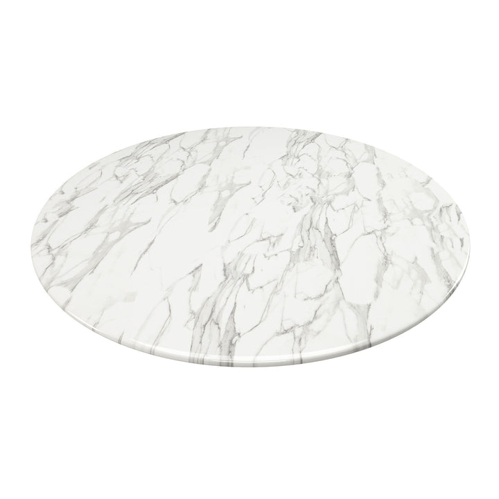 40" White Marble And Metal Dining Image 3