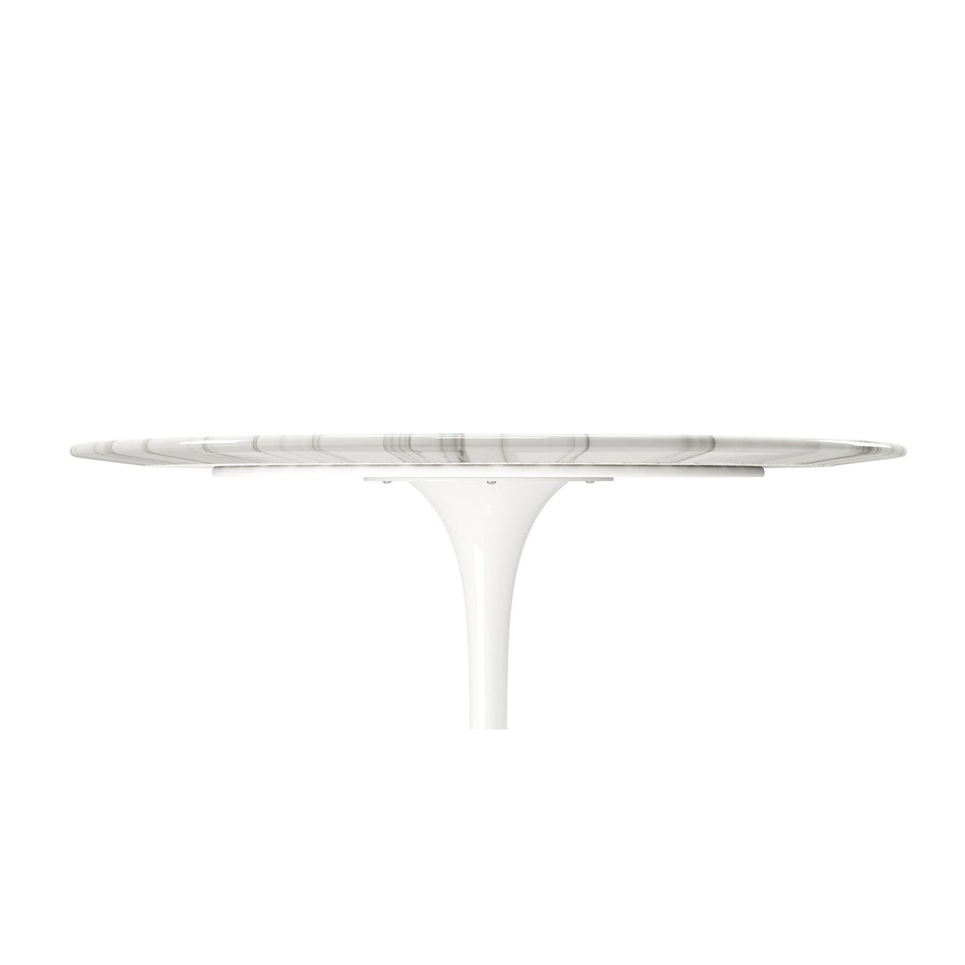 40" White Marble And Metal Dining Image 6