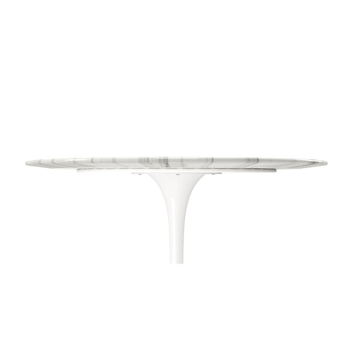 40" White Marble And Metal Dining Image 6