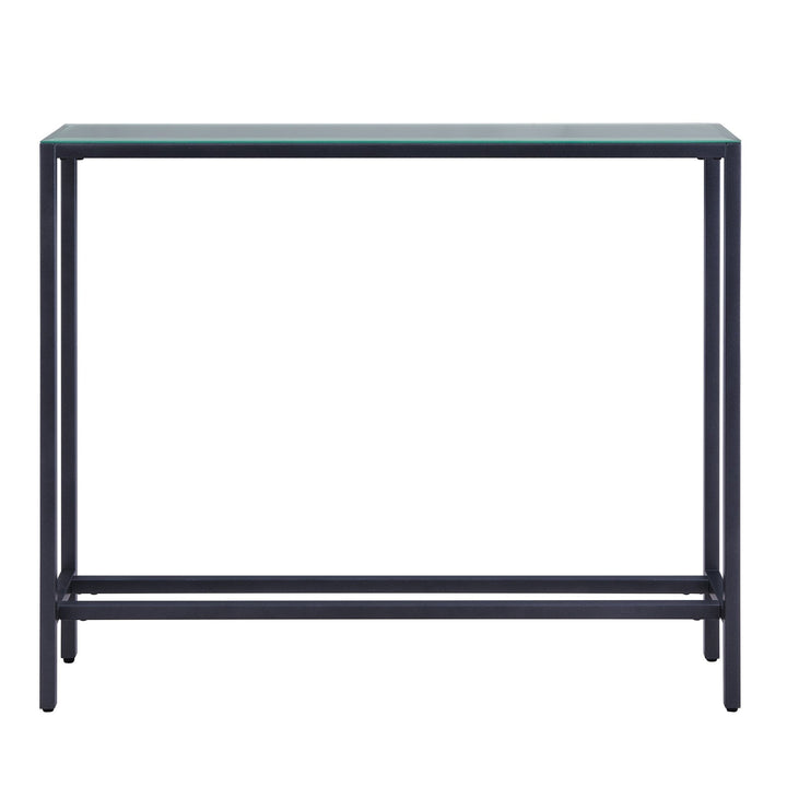 36" Black and Gunmetal Mirrored Glass Console Table Image 3