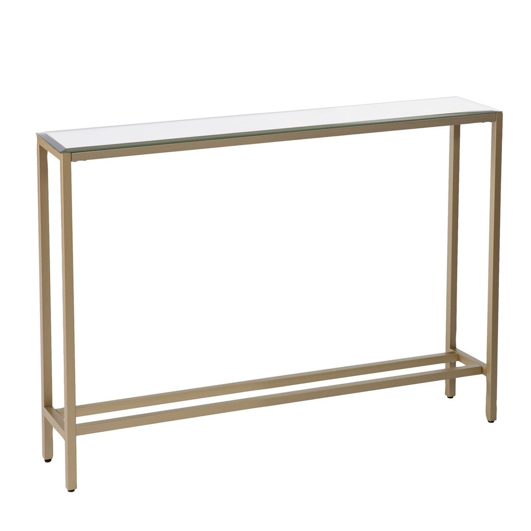 36" Silver and Gold Mirrored Glass Console Table Image 4